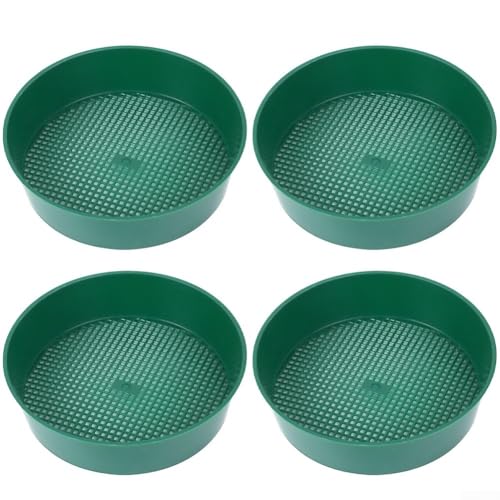 Gartensieb-Set aus Kunststoff, 4 unverzichtbare Werkzeuge für effektives Eintopfen und Bodenentwässerung (schwarz + grün) von Aprilsunnyzone