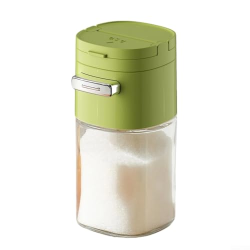 Gesunde Ernährung Zuckerspender mit 0 5 g Portionskontrolle, Glasbehälter mit luftdichtem Deckel, um Zucker frisch und vor Ameisen zu halten, kompaktes Design für die Küchenorganisation (grün) von Aprilsunnyzone