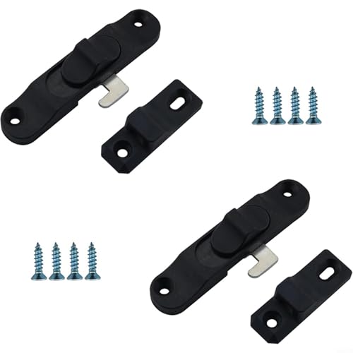 Horizontaler Schiebeverschluss Haken Riegel 2 Set Paket mit Schrauben für zuverlässige Fenstermontage von Aprilsunnyzone