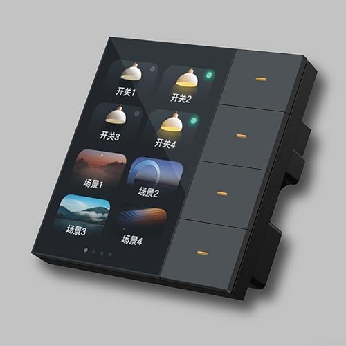 Innovativer 3 5-Zoll-Touchscreen für Heimautomatisierung Bedienen Sie Lichter und Vorhänge mit dem System (schwarz) von Aprilsunnyzone