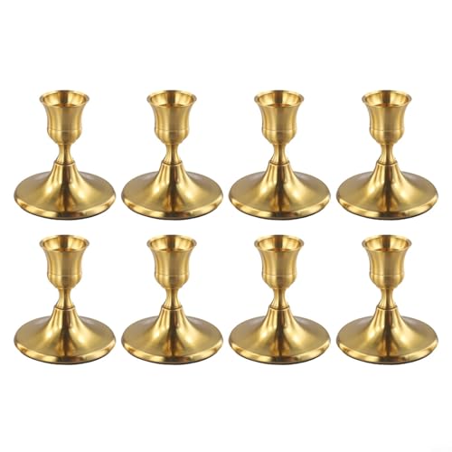 Kerzenhalter im zeitlosen Vintage-Design für anspruchsvolle Atmosphäre im 4er, 8er oder 12er Set (8er-Pack Kupfer) von Aprilsunnyzone