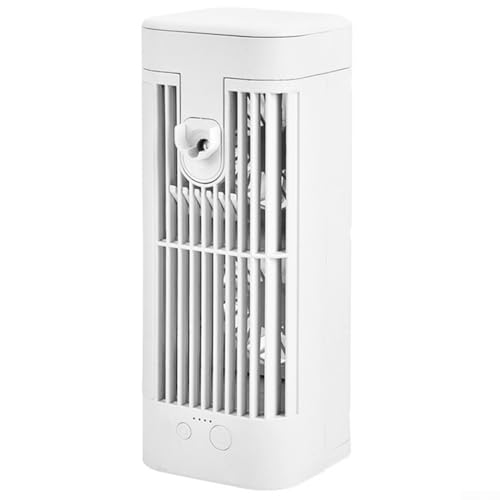Kompakter USB-Luftkühler mit Nachtlicht, multifunktionaler Ventilator mit einstellbaren Geschwindigkeiten für Zuhause und Camping Komfort von Aprilsunnyzone
