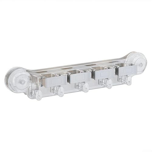 Kompaktes Wandregal mit 4 Saugnäpfen für Wischmopp und Besen (transparent) von Aprilsunnyzone