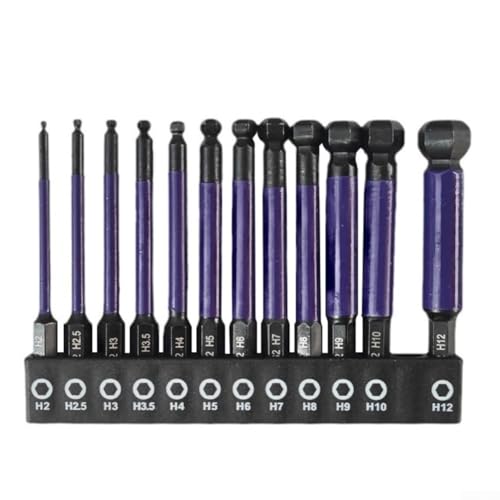 Kompaktes und praktisches Sechskant-Bit-Set mit Kugelkopf, je 75 mm, mit Magnethalter, 12 Stück Kompaktes und praktisches Sechskant-Bit-Set mit Kugelkopf, je 75 mm, mit Magnethalter, 12 Stück von Aprilsunnyzone