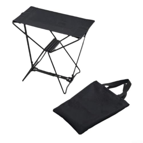 Leicht zu transportierender Campinghocker mit stabilem Aluminium-Design für Entspannung im Freien (schwarz) von Aprilsunnyzone