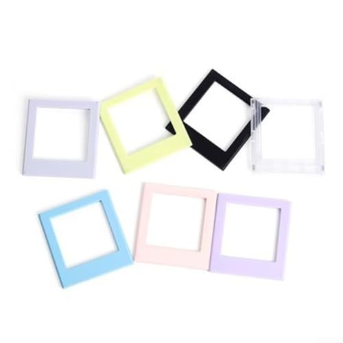 Magnetisches quadratisches Fotorahmen-Set, 7 Stück, Kunststoff, Kühlschrankrahmen mit Geldscheinfach und Stifthalter, Schreibtisch- oder Kühlschrank-Display von Aprilsunnyzone