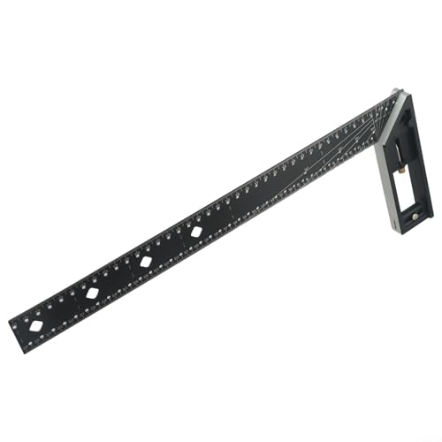 Multifunktionales quadratisches Lineal, 90-Grad-Winkel, mit Griff aus Aluminiumlegierung, Loch-Design zum Markieren und rutschfester Griff für stabile Tischlerei (40 cm) von Aprilsunnyzone