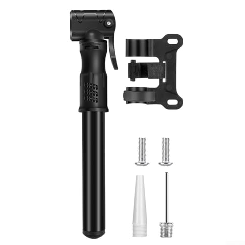 Outdoor-Fahrradpumpe, tragbare Mini-Pumpe mit Schlauch, Konstruktion aus Aluminiumlegierung (schwarz) von Aprilsunnyzone