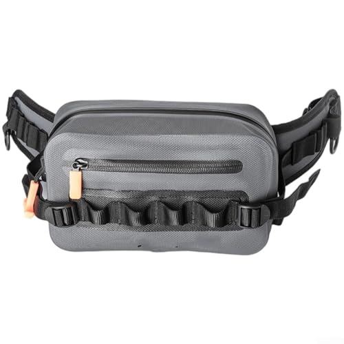 Outdoor IPX8 wasserdichte Angelködertasche mit luftdichten und wasserdichten Reißverschlüssen, verstellbarem Rutenriemen, schwimmendem Design und mehreren Schnallen für Werkzeugaufbewahrung (grau) von Aprilsunnyzone