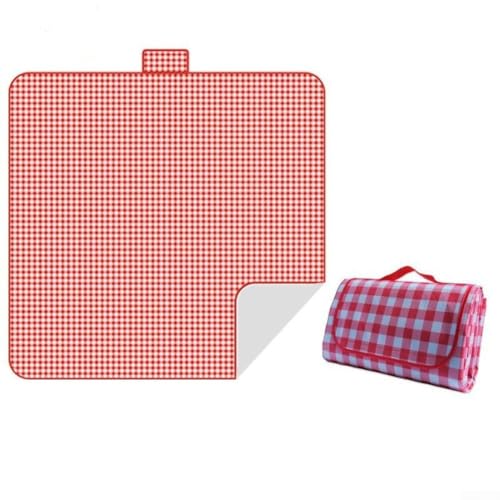 Picknickmatte für verschiedene Anwendungen im Freien, perfekt für Picknicks, Camping und Strandaktivitäten (rot) von Aprilsunnyzone