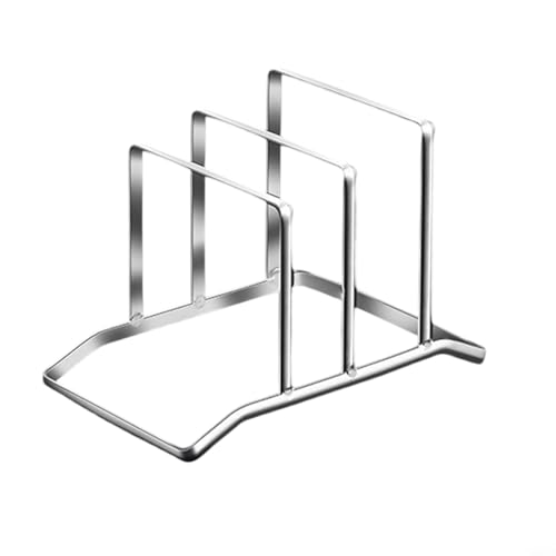 Platzsparender Schneidebretthalter aus Edelstahl mit Silikon-Pads für die Organisation verschiedener Küchenutensilien wie Schneidebretter, Pfannen und Tabletts (A) von Aprilsunnyzone