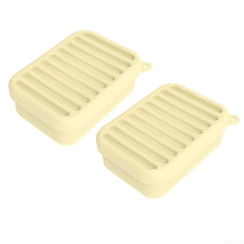 Praktische Silikon Meal Prep Container 2er Set zur sicheren Aufbewahrung von Obst und Resten (gelb) von Aprilsunnyzone