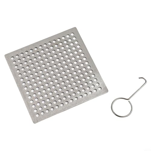 Quadratisches Loch Bodenablaufabdeckung mit rutschfestem Edelstahl-Netz, Haarfänger-Filterstopfen für Dusche und Küche, Abflussschutz (9,4 cm) von Aprilsunnyzone