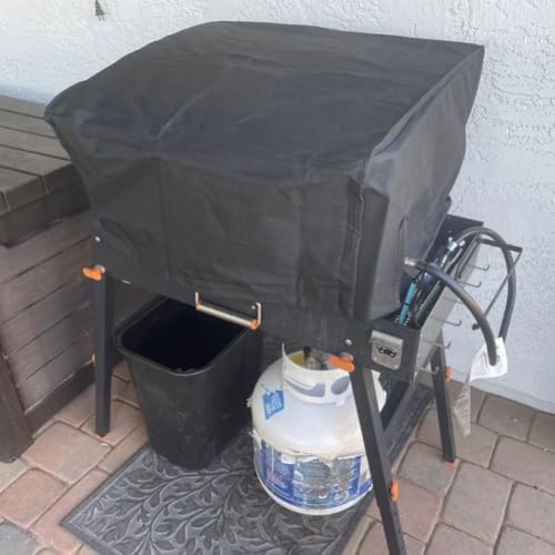 Robuste Grillabdeckung mit zweilagiger, wasserdichter Konstruktion, UV-Schutz, verstellbare Schnur an der Unterseite, Schnallenverschluss, geeignet für Terrassengrills im Freien (44,5 x 43,2 x 22,9 cm von Aprilsunnyzone