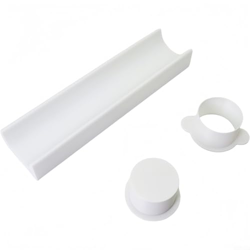 Runde Cake Pops Backset mit 22,9 cm Tablett, Kunststoffschneider zum Backen von Kuchen und Plätzchen, perfekt für Hochzeiten, Partys und für den Heimgebrauch (weiß) von Aprilsunnyzone