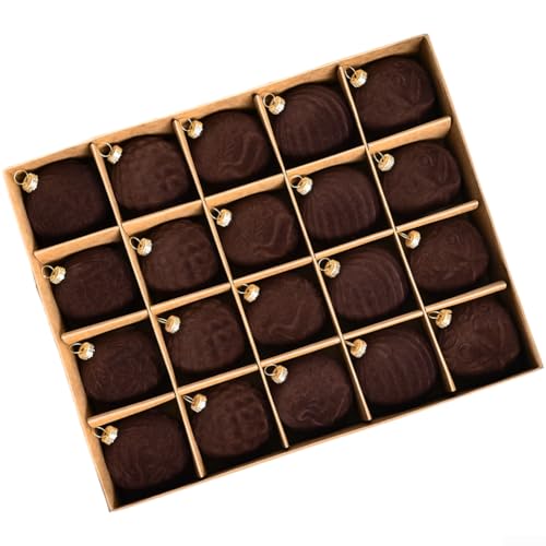 Samt-beflockte Weihnachtskugel-Ornamente, Set mit 20 Stück, hergestellt für Baumdekoration mit weichem Plüsch (Kaffeefarbe) von Aprilsunnyzone