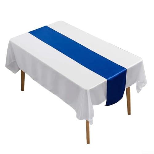 Satin-Tischläufer für Hochzeiten und Bankette, verschönert die Tischdekoration mit glatter Textur (Blau und Blau) von Aprilsunnyzone