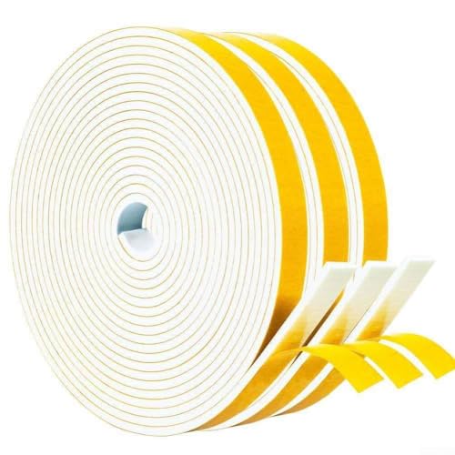 Schaumstoff-Dichtband, 245 m, schützen Sie Ihr Zuhause vor Zugluft mit dieser wetterfesten Lösung (12 mm x 3 mm x 5 m) von Aprilsunnyzone