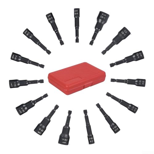Schnellschalter-Magnet-Steckschlüssel-Set, 15 Sechskantbohrer in verschiedenen Größen, mit praktischem Aufbewahrungskoffer Schnellschalter-Magnet-Steckschlüssel-Set, 15 Sechskantbohrer in verschiedenen Größen, mit praktischem Aufbewahrungskoffer von Aprilsunnyzone