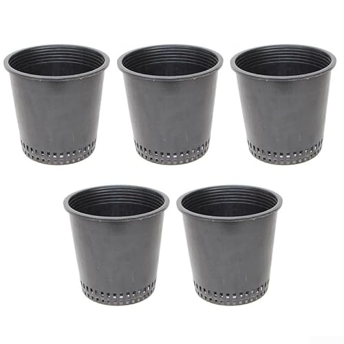 Set mit 5 Kunststoff-Blumentöpfen mit Netzboden für verbesserte Luftzirkulation und Drainage, geeignet für Innen- und Außenpflanzen im Garten oder Zuhause von Aprilsunnyzone