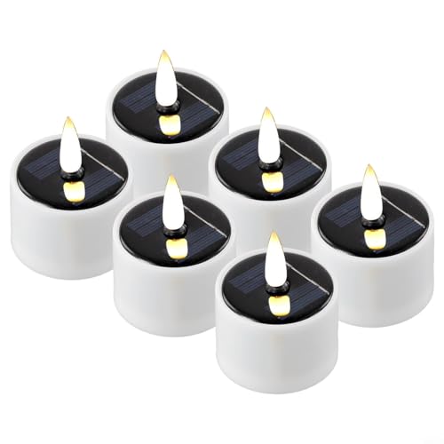 Solarbetriebene Kerzenlichter 6 Stück mit realistischem Flackereffekt, wasserdicht für den Außenbereich in Garten und Terrasse Solarbetriebene Kerzenlichter 6 Stück mit realistischem Flackereffekt, wasserdicht für den Außenbereich in Garten und Terrasse von Aprilsunnyzone