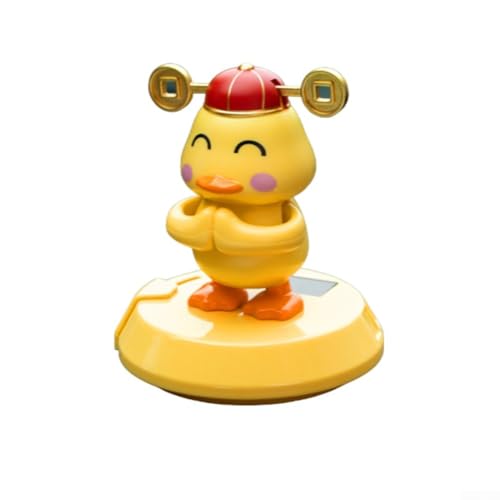 Solarbetriebenes Parkkennzeichen-Autoornament mit Drehfunktion, ABS-Material und spurlosem Klebeband, entworfen für den Einsatz mit vier Tiermotiven (Entchen) von Aprilsunnyzone