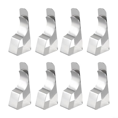 Tischdeckenklammern aus Edelstahl, 8 Stück, Halter-Clips entworfen, um Tischdecken fest auf Tischen bis zu 3 cm Dicke zu halten, für Picknicks, Hochzeiten und Buffets von Aprilsunnyzone