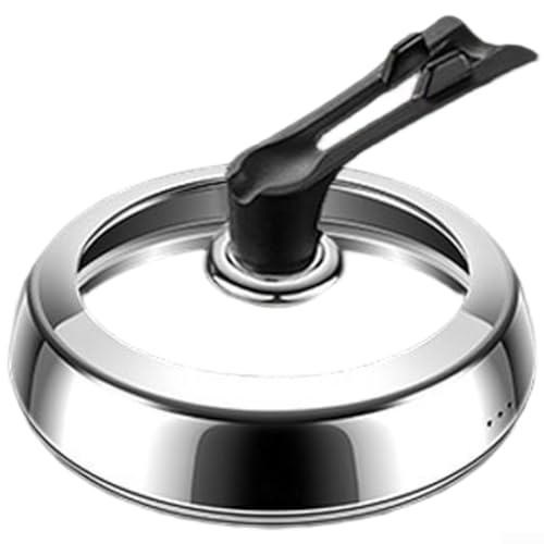 Topfdeckel aus 304 Edelstahl in verschiedenen Größen mit gehärtetem Glas, Dampfbelüftung und hitzebeständigem Griff für sicheres Kochen auf Woks, Dampfgarern und Suppentöpfen (28 cm) von Aprilsunnyzone