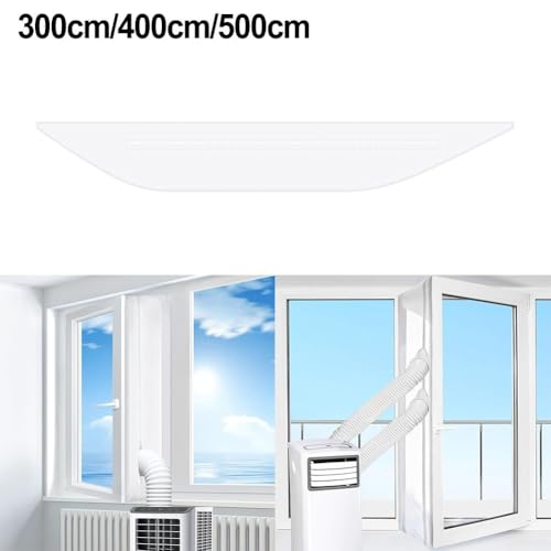 Tragbare AC-Fensterdichtung mit wasserdichtem und winddichtem PU-beschichtetem Stoff, energiesparendes Design, passend für mehrere Fenstertypen und -größen bis zu 500 cm Umfang (300 cm) von Aprilsunnyzone