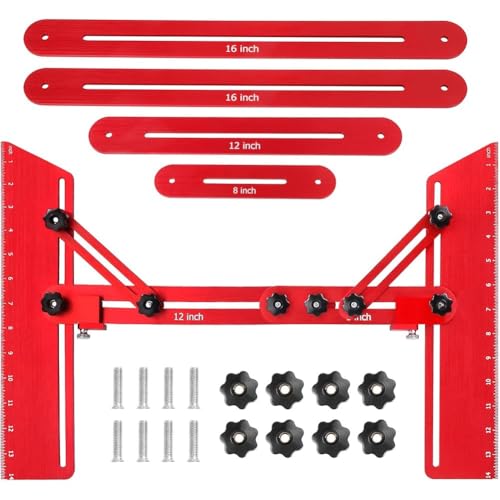 Treppenstufen-Messwerkzeug aus Aluminiumlegierung für Heimwerker-Projekte (rot) von Aprilsunnyzone