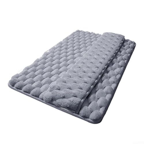 Ultraweiche und saugfähige Badematte mit rutschfester Sicherheitsunterseite, schnell trocknende Polyesterfaser-Bodenmatte für Badezimmer (grau) von Aprilsunnyzone