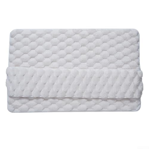 Ultraweiche und saugfähige Badematte mit rutschfester Sicherheitsunterseite, schnell trocknende Polyesterfaser-Bodenmatte für Badezimmer (weiß) von Aprilsunnyzone