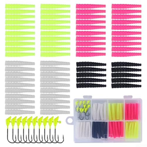 Umfassendes 80-teiliges Angelköder-Set mit 70 weichen Ködern und 10 Haken für alle Angelstile Umfassendes 80-teiliges Angelköder-Set mit 70 weichen Ködern und 10 Haken für alle Angelstile von Aprilsunnyzone