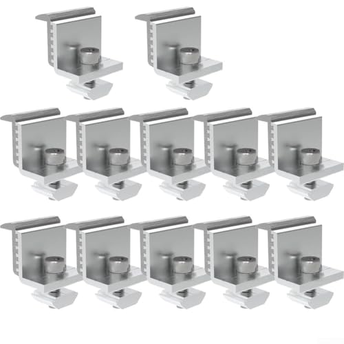Verstellbare Solarmodul-Dachklemme, Halterung für 30 50 mm Paneele mit Aluminiumlegierung und Wetterbeständigkeit (A 12 Stück) von Aprilsunnyzone
