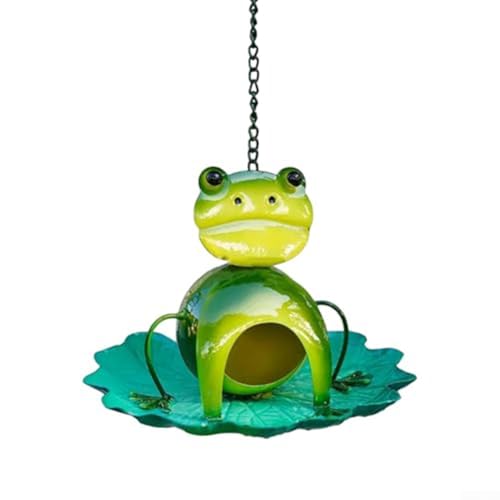 Vogelfutterstation aus Metall für den Außenbereich mit wetterfester Oberfläche und hängendem Design, geräumiges Tablett für mehrere Vögel im Garten, Terrasse oder Baum von Aprilsunnyzone