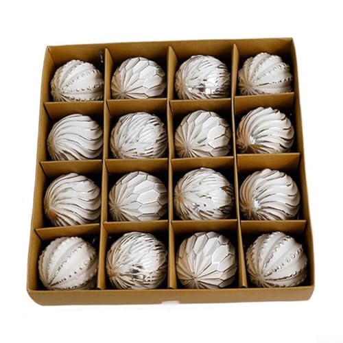 Weihnachtskugel-Dekorationsset mit 9 bis 16 Kunststoffornamenten für Weihnachtsbäume und festliche Dekoration, und für den saisonalen Gebrauch konzipiert (E) von Aprilsunnyzone