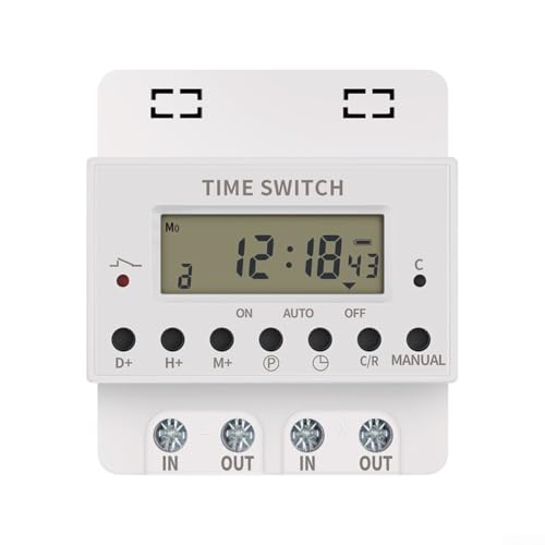 Zeitschaltuhr, elektronisch, wöchentlich, programmierbar, 220 V, digital, 60 A, für die Steuerung der elektrischen Stromversorgung von Aprilsunnyzone