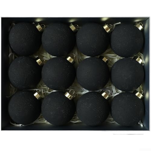 Zement-Weihnachtskugel-Ornament-Set mit matter strukturierter Oberfläche, entworfen für eine lange Lebensdauer, inklusive Aufhängeschlaufen für einfache Befestigung (G) von Aprilsunnyzone