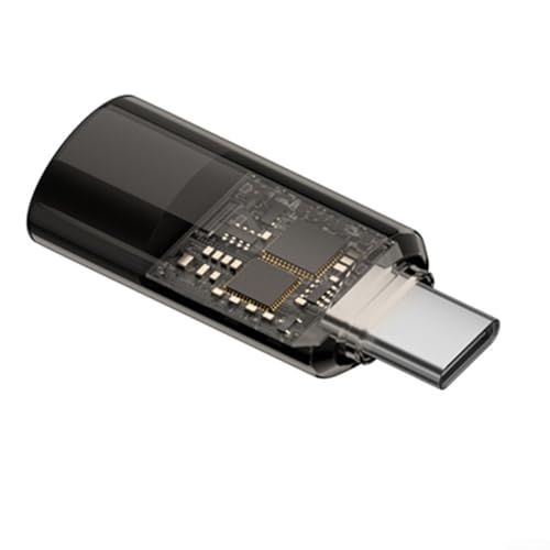 Zwei Adapter Buchse auf Typ-C-Stecker mit Headset-Anruf-, Lade- und Datenübertragungsfunktionen, 3-in-1-Design für stabile und schnelle Leistung (transparent) von Aprilsunnyzone