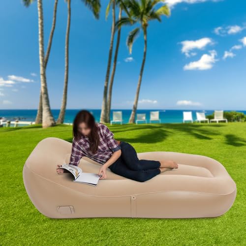 Apriltop 180x76x55 cm Aufblasbare Sofas und Betten, mit 40W Luftpumpe und 3* Luftdüsen, Tragfähigkeit 150 Kg, Campingbett 1 Person mit Aufnähern und Aufbewahrungstasche, Innen und Außenbereich von Apriltop