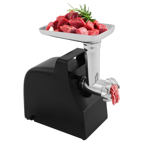 Apriltop 33.5x15x35.5 cm Fleischwolf Elektrisch aus Edelstahl, 10 Kg Fleisch in 10 Minuten, mit Fächerförmiger / 5 mm / 7 mm Schneideplatte und Wurstaufsatz, Wurstmaschine von Apriltop