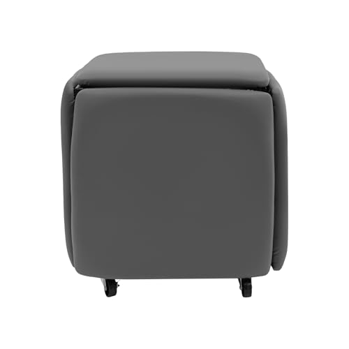 Apriltop 5 in 1 Hocker, 46 * 46 * 48cm, Sofa Stuhl mit 4 Rollen, Tragfähigkeit 75 Kg, aus Kohlenstoffstahl und Schwamm, Wohnzimmer Möbel Modern, für Schlafzimmer, Wohnzimmer, Büros, Küchen (Grau) von Apriltop