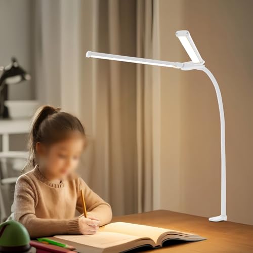 Apriltop 7-12W Tisch Leselampe mit USB Kabel, 3 Lichtfarben, 360 Grad Drehung, 3000-6500K Doppelkopf Schreibtischlampe Led Weiß, Beleuchtungsfläche 0,07–0,2 M² Apriltop 7-12W Tisch Leselampe mit USB Kabel, 3 Lichtfarben, 360 Grad Drehung, 3000-6500K Doppelkopf Schreibtischlampe Led Weiß, Beleuchtungsfläche 0,07–0,2 M² von Apriltop