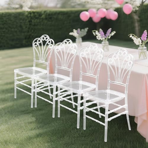 Apriltop Stühle Esszimmer 4er Set, Tragkraft 160 Kg, Stühle Transparent Stapelbar, für Wohnzimmer, Hotel, Restaurant, Hochzeit (Klar) von Apriltop