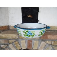12.8 Durchmesser Emaille Schale Für Küchenutensilien Und Gartendeko-Dorfdekor-Mutter Geschenk-Blume-Obstschale-Balkon Ornament-Blau von AproShop
