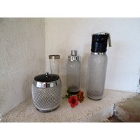 Mid Century Wire Mesh Glas Eisbehälter-Bar Display-Retro Design-Mid Cocktail Shaker-Original Paper Box-Barware Mid Century Wire Mesh Glas Eisbehälter-Bar Display-Retro Design-Mid Cocktail Shaker-Original Paper Box-Barware von AproShop
