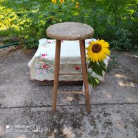 Runder Hocker - Dorf Blumenständer Nachttisch Rustikal. Handgemachte Pflanzenständer Aus Holz Naturstämme von AproShop