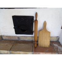 Set Vintage Schneidebrett - Antikes Primitives Holz Nudelholz Handgefertigt Kochutensilien Küchenhelfer Mismatched Rustikal Küche von AproShop