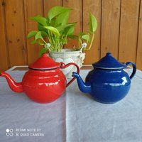 Vintage Kleiner Roter Wasserkocher, Alte Rote Teekanne, Emailwaren, Emaille-Kessel, Küchengeschirr, Landhausküche, Bauernhausdekor, 0, 7L von AproShop