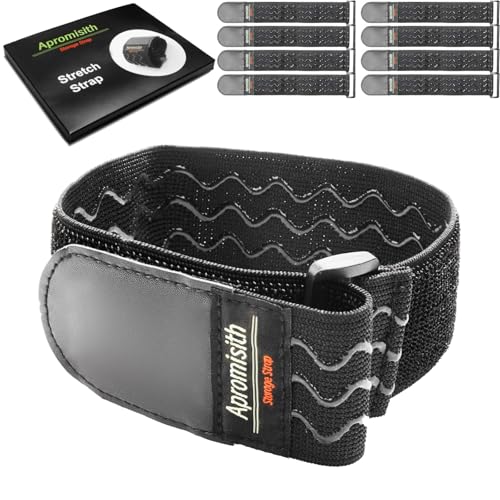 Elastischer Kabelbinder mit Haken und Schlaufe, 33CM (8 Pack) Silikon-Anti-Rutsch-Cinch-Bänder für Verlängerungskabel, Kabel, Kabelbündel und Schläuche Organisation und Lagerung von Apromisith